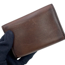 将图像加载到图库查看器中，Berluti Imbuia Calligraphy Card Holder Brown scritto leather
