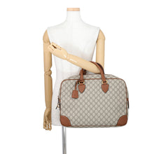Load image into Gallery viewer, GUCCI GG Emblem Medium Briefcase 2WAY Shoulder Beige/Brown821149 GG SupremeCanvas Leather
