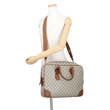 Load image into Gallery viewer, GUCCI GG Emblem Medium Briefcase 2WAY Shoulder Beige/Brown821149 GG SupremeCanvas Leather
