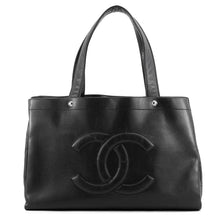 将图像加载到图库查看器中，CHANEL CC Logo Tote Bag BlackA46566 Caviar Leather
