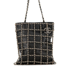 Load image into Gallery viewer, CHANEL Chain Net Tote Bag Black Lambskin
