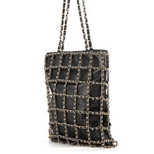 Load image into Gallery viewer, CHANEL Chain Net Tote Bag Black Lambskin
