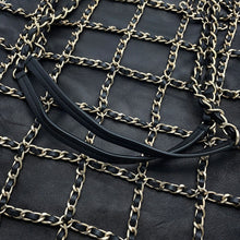 Load image into Gallery viewer, CHANEL Chain Net Tote Bag Black Lambskin
