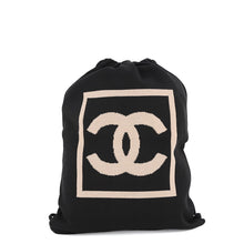 Load image into Gallery viewer, CHANEL CHANEL Sports drawstring bag Black/Beige Cotton
