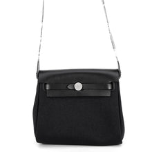 Load image into Gallery viewer, HERMES Herbag zip Black Toile Military Vache Hunter Leather Size Mini
