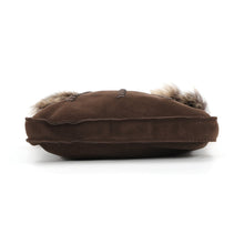 将图像加载到图库查看器中，HERMES Sac Tou Dou Moco Marron Fonce Suede Fur
