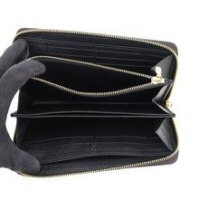将图像加载到图库查看器中，LOUIS VUITTON Zippy Wallet NoirM62296 Epi Leather/Flower
