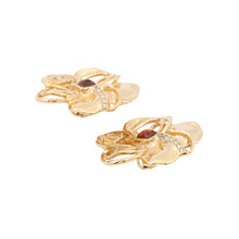 将图像加载到图库查看器中，CHANEL Camellia EarringABD305-B16659-NX996 Gold Plated Color Stone Rhinestone

