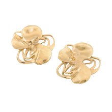 将图像加载到图库查看器中，CHANEL Camellia EarringABD305-B16659-NX996 Gold Plated Color Stone Rhinestone
