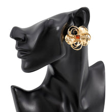 将图像加载到图库查看器中，CHANEL Camellia EarringABD305-B16659-NX996 Gold Plated Color Stone Rhinestone
