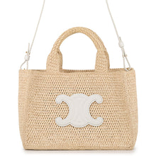 将图像加载到图库查看器中，CELINE Cabas Thais Natural/White116302FF7.01BC Raffia Leather Size Small

