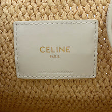将图像加载到图库查看器中，CELINE Cabas Thais Natural/White116302FF7.01BC Raffia Leather Size Small
