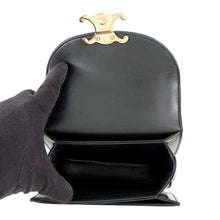 将图像加载到图库查看器中，CELINE Triomphe Boubas Claire 2-way Bag Black10L063GCJ.38NO Leather Size Mini
