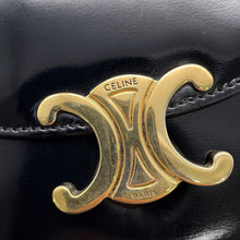 将图像加载到图库查看器中，CELINE Triomphe Boubas Claire 2-way Bag Black10L063GCJ.38NO Leather Size Mini
