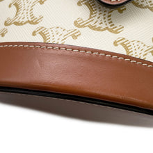 Load image into Gallery viewer, CELINE Tambour Shoulder Bag Brown/Beige195192 Leather PVC
