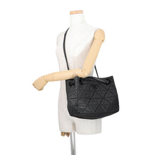 Load image into Gallery viewer, PRADA Nappa Stitch Chain Tote Bag Black1BG298 Leather
