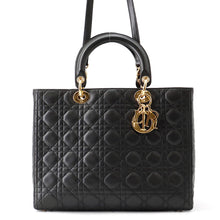 Load image into Gallery viewer, Dior Cannage Lady Dior Black Lambskin Size Large
