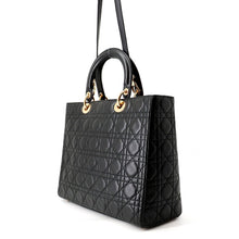Load image into Gallery viewer, Dior Cannage Lady Dior Black Lambskin Size Large
