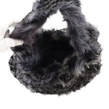 Load image into Gallery viewer, Bottega Veneta Hobo One Shoulder Bag Black/Purple Leather Fur
