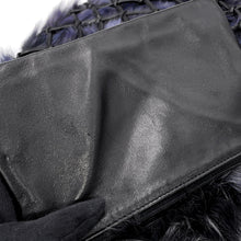 Load image into Gallery viewer, Bottega Veneta Hobo One Shoulder Bag Black/Purple Leather Fur
