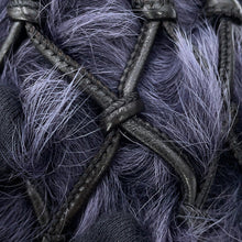 Load image into Gallery viewer, Bottega Veneta Hobo One Shoulder Bag Black/Purple Leather Fur
