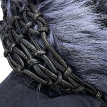 Load image into Gallery viewer, Bottega Veneta Hobo One Shoulder Bag Black/Purple Leather Fur
