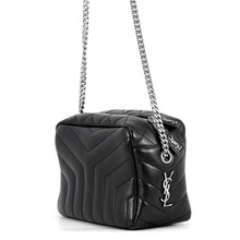 Load image into Gallery viewer, SAINT LAURENT PARIS Matelassé Loulou Bowling Bag Black574102 Leather Size Small
