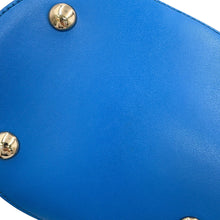 将图像加载到图库查看器中，Ferragamo Vara Ribbon Drawstring Bag Chain Shoulder Blue21H491 Leather
