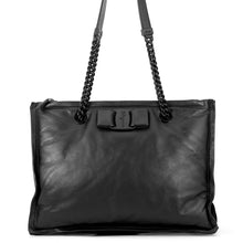 将图像加载到图库查看器中，Ferragamo VIVA Bow Chain Tote Black210904 745114 Leather

