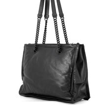 将图像加载到图库查看器中，Ferragamo VIVA Bow Chain Tote Black210904 745114 Leather
