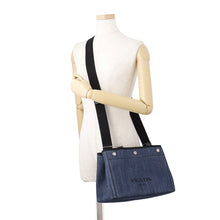 Load image into Gallery viewer, PRADA 2WAYBag Blue/Black1BG311 Denim Leather

