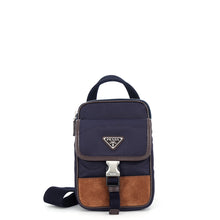 Load image into Gallery viewer, PRADA Re-Nylon Phone Case Shoulder Navy/Brown2ZH194_384_F0C1B Nylon suede leather
