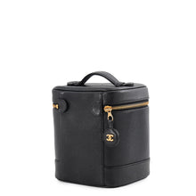 将图像加载到图库查看器中，CHANEL CC Logo Vertical Vanity BlackA01998 Caviar Leather
