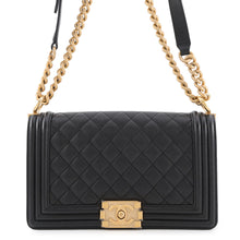 将图像加载到图库查看器中，CHANEL Boy Chanel 25 Chain Shoulder Bag BlackA67086 Caviar Leather
