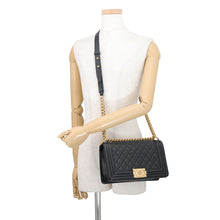 将图像加载到图库查看器中，CHANEL Boy Chanel 25 Chain Shoulder Bag BlackA67086 Caviar Leather
