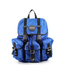 将图像加载到图库查看器中，GUCCI Off the Grid Backpack Blue/Black626160 GGNylon Canvas
