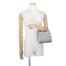 将图像加载到图库查看器中，Dior Lady Dior 2way Bag GrayM0500PRTC_M932 Satin Rhinestone Size Mini
