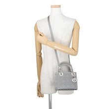 将图像加载到图库查看器中，Dior Lady Dior 2way Bag GrayM0500PRTC_M932 Satin Rhinestone Size Mini

