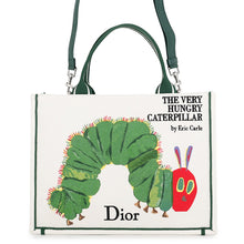将图像加载到图库查看器中，Dior Book Tote Bag: The Very Hungry Caterpillar White/MulticolorM1354PEUG_M50E Canvas Size Medium

