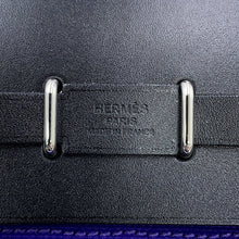 将图像加载到图库查看器中，HERMES Herbag zip Purple/Black Toile Military Vache Hunter Leather Size Mini
