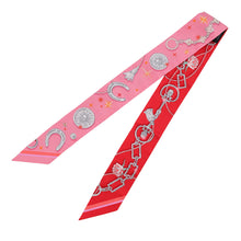 Load image into Gallery viewer, HERMES Twilly C'est La Fete Rose Bonbon / Orange / Red Silk100%
