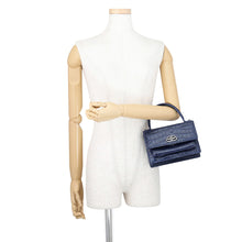 将图像加载到图库查看器中，BALENCIAGA BB Sharp 2-Way Handbag Navy580640 Embossed Leather Size XS
