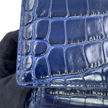 将图像加载到图库查看器中，BALENCIAGA BB Sharp 2-Way Handbag Navy580640 Embossed Leather Size XS
