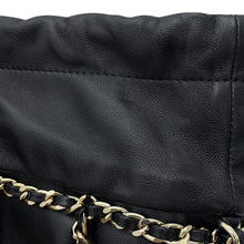 Load image into Gallery viewer, CHANEL CC Logo Drawstring BagShoulder Bag BlackAS2314 Lambskin

