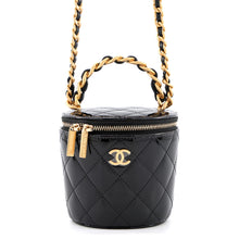 Load image into Gallery viewer, CHANEL Matelasse ChainShoulder vanity case BlackAP2873 Patent Leather

