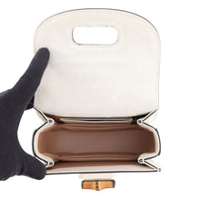 Load image into Gallery viewer, GUCCI Bamboo 1947 Handbag Ivory724641 Patent Leather Rhinestone Size Mini
