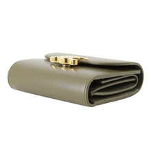 将图像加载到图库查看器中，CELINE Triomphe Small Flap Wallet Khaki10D783 Leather
