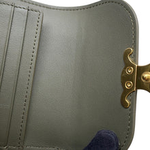 将图像加载到图库查看器中，CELINE Triomphe Small Flap Wallet Khaki10D783 Leather
