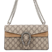 Load image into Gallery viewer, GUCCI Dionysus ChainShoulder Bag Beige499623 92TJN 8660 GG Supreme Suede Rhinestone Size Small
