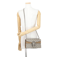 Load image into Gallery viewer, GUCCI Dionysus ChainShoulder Bag Beige499623 92TJN 8660 GG Supreme Suede Rhinestone Size Small
